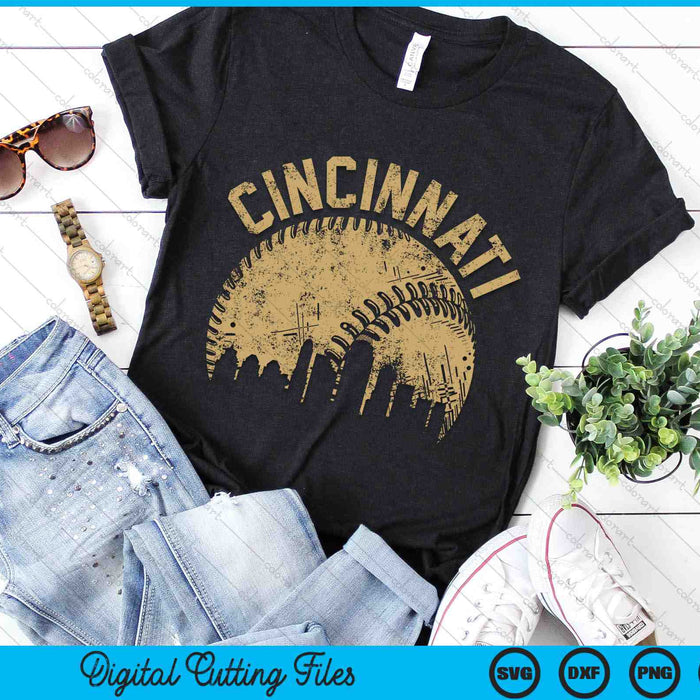 Cincinnati Baseball Skyline Player Coach Fan SVG PNG Digital Printable Files Cincinnati Baseball Skyline Player Coach Fan SVG PNG Digital Printable Files