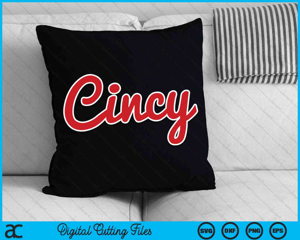 Cincinnati Ohio Classic Red Script Cincy City SVG PNG Cortar archivos imprimibles