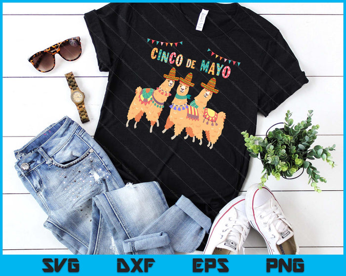 Cinco De Mayo Llama Fiesta Ultimate Party Vibe May 5th SVG PNG Digital Cutting Files