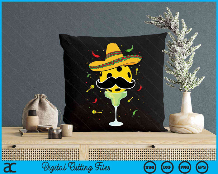 Cinco De Mayo Pickleball With Sombrero And Margarita SVG PNG Digital Cutting Files
