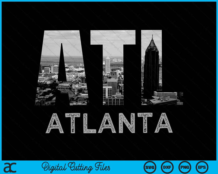 Stad Atlanta Georgia Skyline Cityscape Downtown ATL SVG PNG digitale snijbestanden Stad Atlanta Georgia Skyline Cityscape Downtown ATL SVG PNG digitale snijbestanden