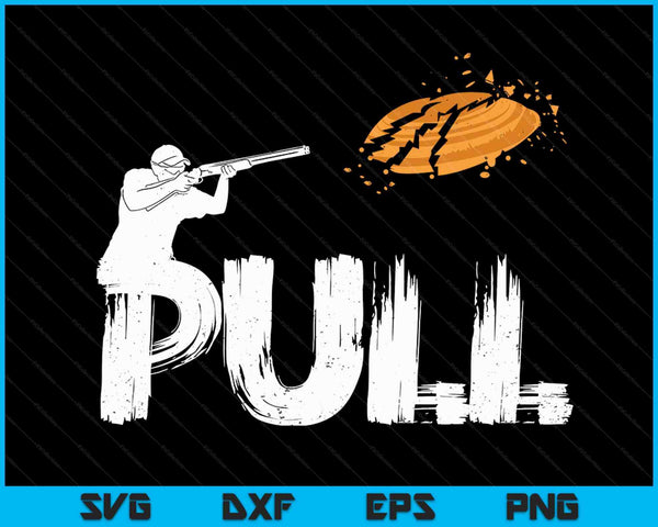 Clay Skeet Pigeon Shooting Pull Clay Bird Hunter Sports SVG PNG Digital Cutting Files