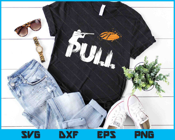 Clay Skeet Pigeon Shooting Pull Clay Bird Hunter Sports SVG PNG Digital Cutting Files