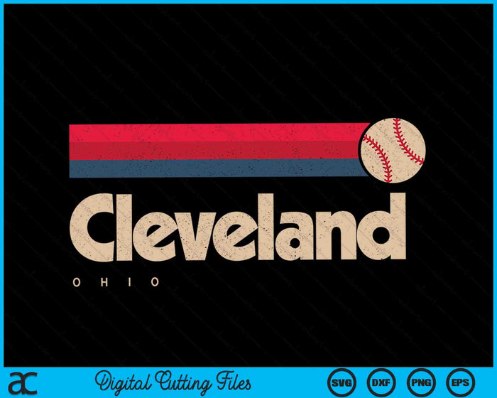 Cleveland Béisbol Softbol Ciudad Ohio Retro Cleveland SVG PNG Archivos de corte digital Cleveland Béisbol Softbol Ciudad Ohio Retro Cleveland SVG PNG Archivos de corte digital