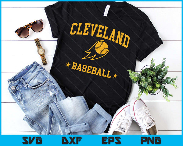 Cleveland Baseball Vintage Gameday Retro Baseball Lover SVG PNG Digital Printable Files