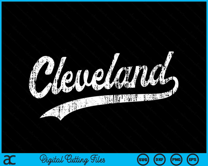 Cleveland OH Vintage Baseball Sports Script SVG PNG Archivos de corte digital Cleveland OH Vintage Baseball Sports Script SVG PNG Archivos de corte digital