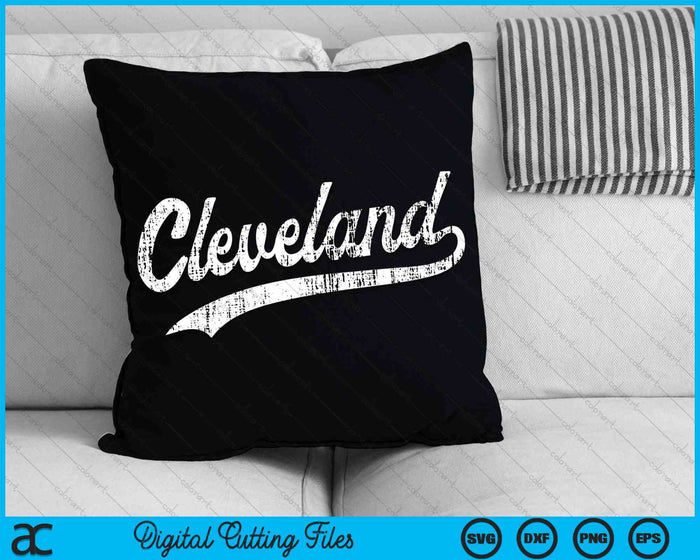 Cleveland OH Vintage Baseball Sports Script SVG PNG Archivos de corte digital Cleveland OH Vintage Baseball Sports Script SVG PNG Archivos de corte digital