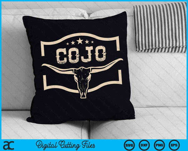 Cojo Country Music Cow Skull SVG PNG Digital Cutting Files