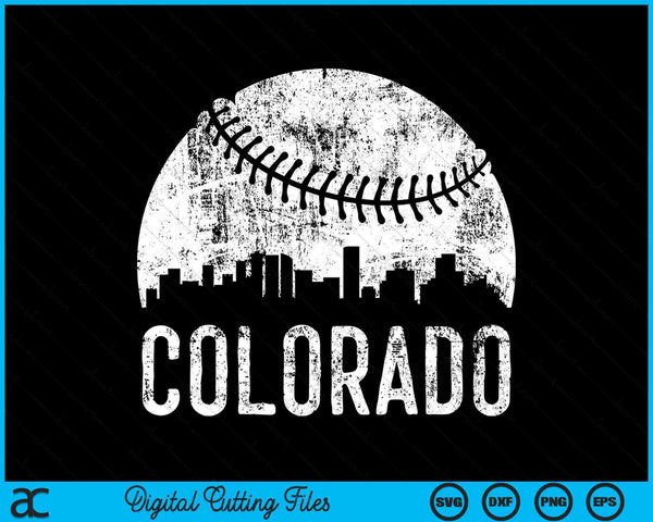 Colorado Skyline Vintage Colorado Baseball SVG PNG Digital Cutting Files