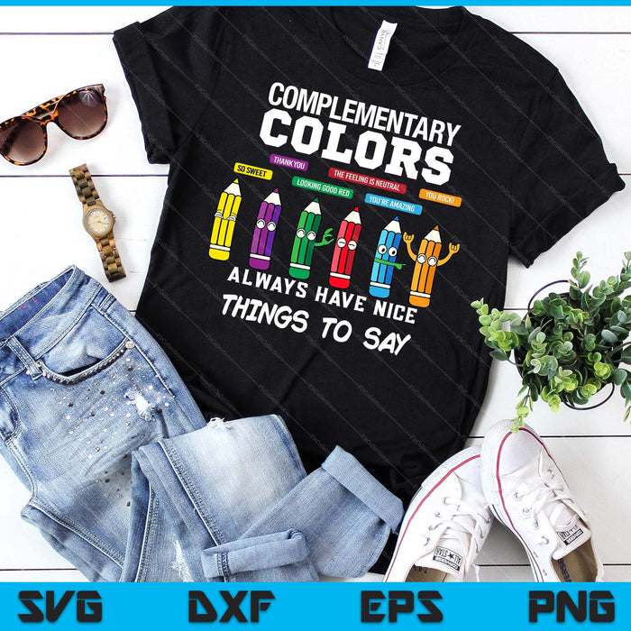 Complementary Colors Pun Artist Art Teacher SVG PNG Digital Cutting Files Complementary Colors Pun Artist Art Teacher SVG PNG Digital Cutting Files