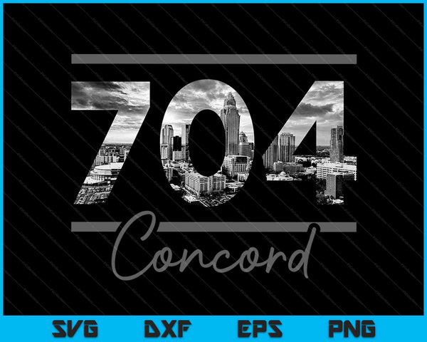 Concord 704 Code Skyline North Carolina Vintage SVG PNG Cutting Printable Files