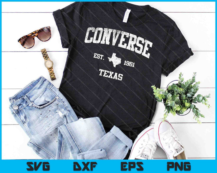 Converse Texas TX Vintage Athletic Sports Design SVG PNG Cutting Printable Files