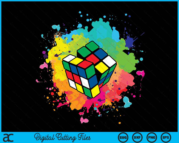Cool Rubiks Cube Player Watercolor Lovers SVG PNG Digital Cutting Files