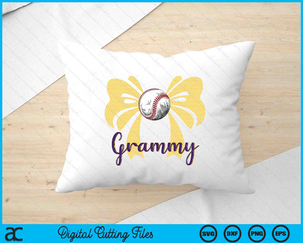 Coquette Blue Bow Baseball Grammy SVG PNG Digital Printable Files