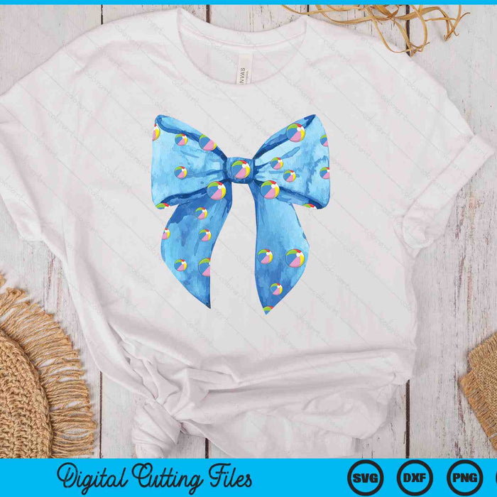 Coquette Blue Bow Beach Ball SVG PNG Digital Printable Files Coquette Blue Bow Beach Ball SVG PNG Digital Printable Files