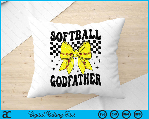 Coquette Bow Softball Godfather Game Day SVG PNG Digital Printable Files