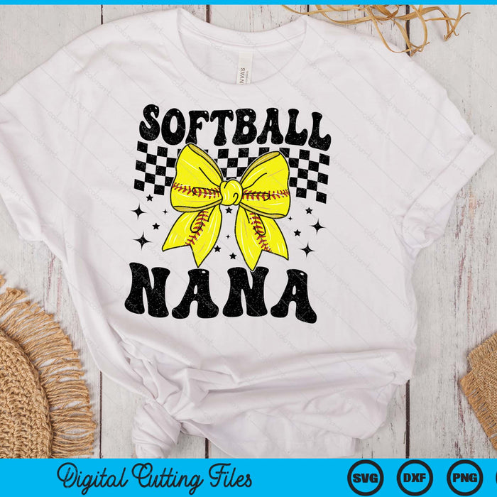 Coquette Bow Softball Nana Game Day SVG PNG Digital Printable Files Coquette Bow Softball Nana Game Day SVG PNG Digital Printable Files