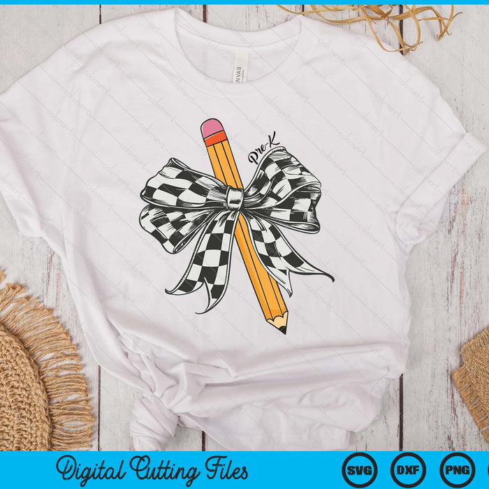 Coquette Pencil Bow Funny Pre K Teacher Kids Back To School SVG PNG Digital Printable Files Coquette Pencil Bow Funny Pre K Teacher Kids Back To School SVG PNG Digital Printable Files