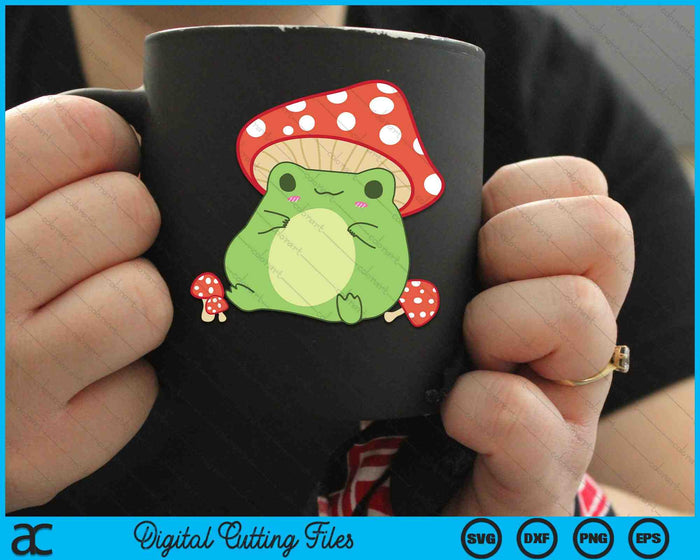 Cottagecore Frog Aesthetic Cute Frog With Mushroom Hat SVG PNG Digital Cutting Files Cottagecore Frog Aesthetic Cute Frog With Mushroom Hat SVG PNG Digital Cutting Files