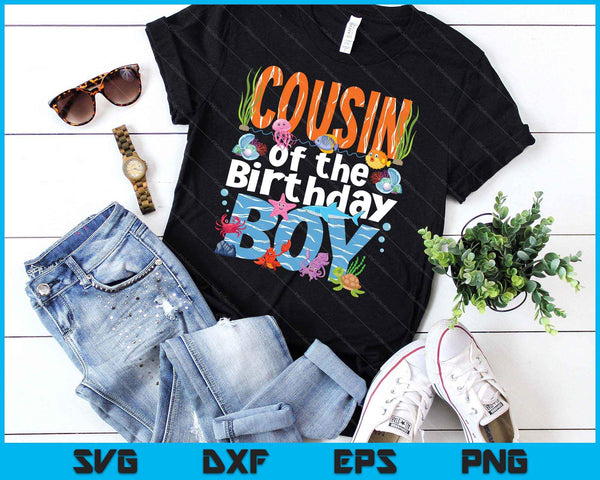 Cousin Under Sea Birthday Party Boys Ocean Sea Animals Themed SVG PNG Digital Printable Files