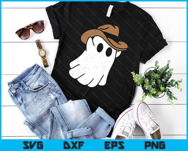 Cowboy Ghost Halloween Costume Funny Spooky Boo Spirit SVG PNG Digital Printable Files