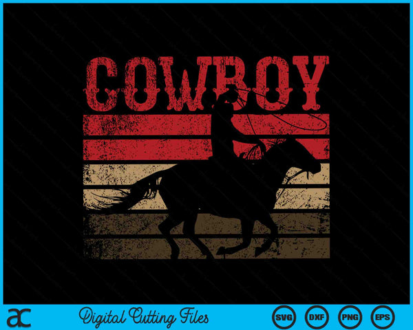Cowboy Rodeo Horse Retro Vintage SVG PNG Digital Cutting Files