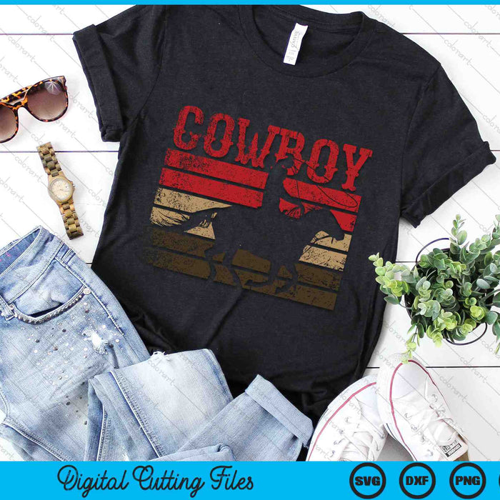 Cowboy Rodeo Horse Retro Vintage SVG PNG Digital Cutting Files