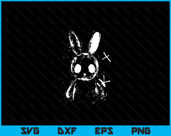Creepy Cute Bunny Rabbit Alt Goth Grunge Horror Aesthetic SVG PNG Digital Cutting Files