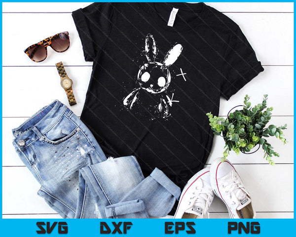 Creepy Cute Bunny Rabbit Alt Goth Grunge Horror Aesthetic SVG PNG Digital Cutting Files