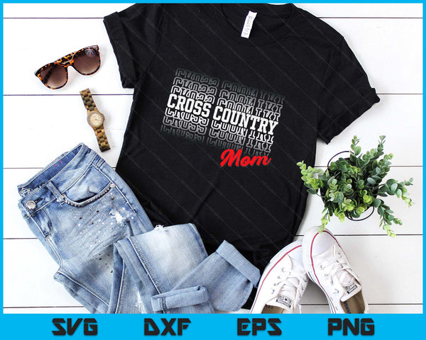 Cross Country Mom High School Running Team Mother SVG PNG Digital Printable Files