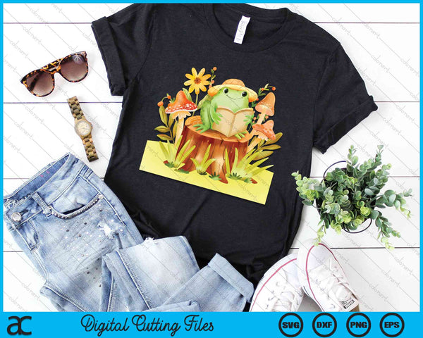 Cute Cottagecore Floral Frog Aesthetic SVG PNG Digital Cutting File