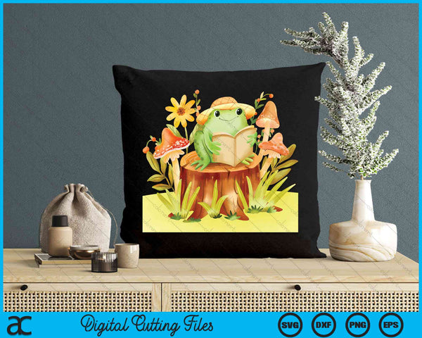 Cute Cottagecore Floral Frog Aesthetic SVG PNG Digital Cutting File