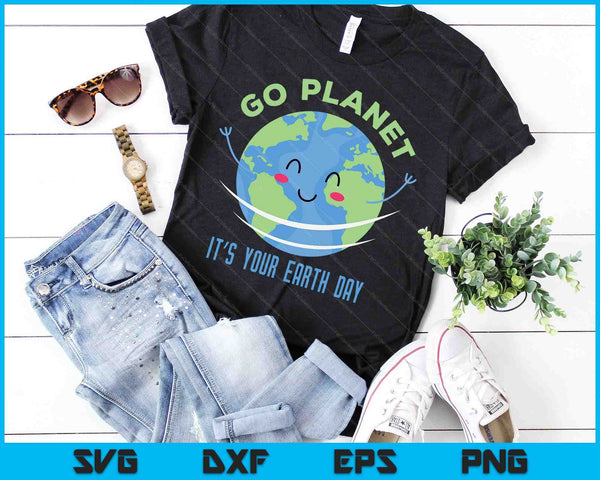 Cute Earth Day Go Planet Earth Day SVG PNG Digital Printable Files