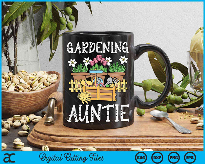 Cute Gardening Auntie Gift Vegetable Garden Gardener SVG PNG Digital Cutting Files