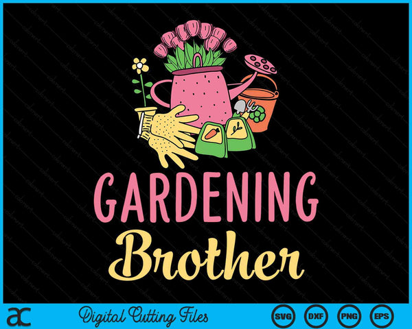 Cute Gardening Brother Vegetable Garden Gardener SVG PNG Digital Cutting Files