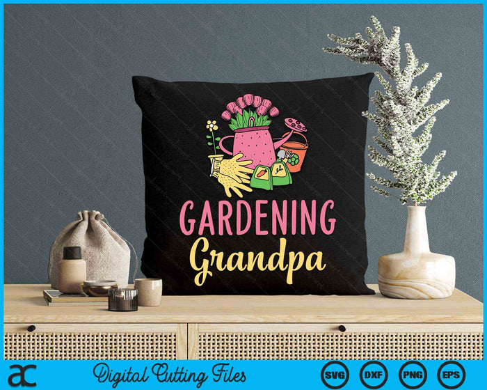 Cute Gardening Grandpa Vegetable Garden Gardener SVG PNG Digital Cutting Files