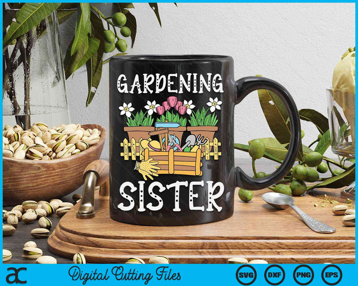 Cute Gardening Sister Vegetable Garden Gardener SVG PNG Digital Printable Files