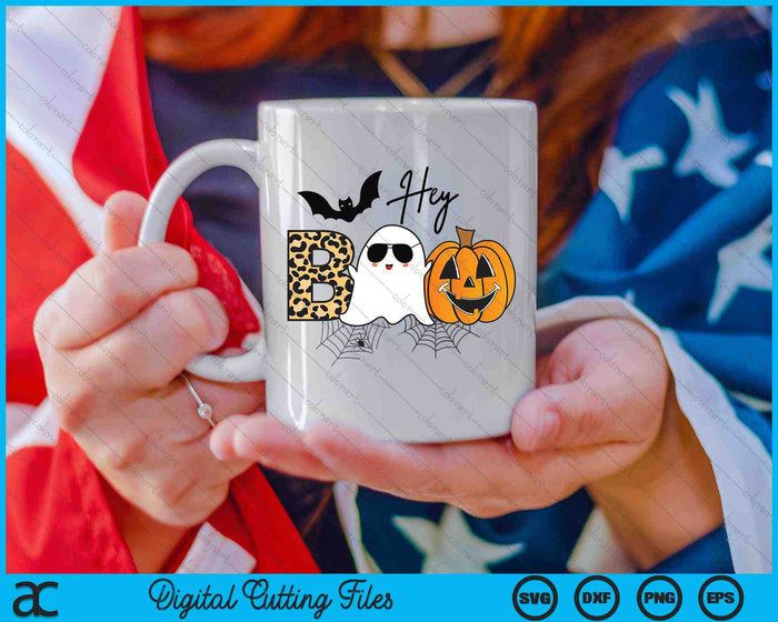 Lindo fantasma Halloween calabaza cara Hey Boo divertido Halloween SVG PNG cortando archivos imprimibles Lindo fantasma Halloween calabaza cara Hey Boo divertido Halloween SVG PNG cortando archivos imprimibles