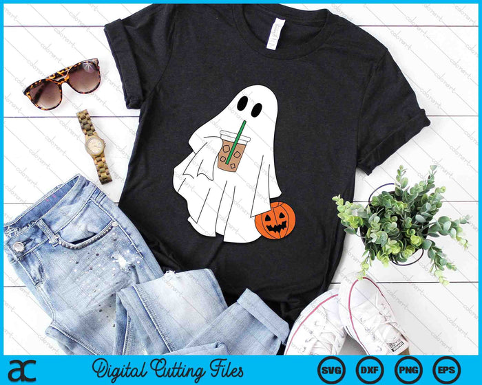 Cute Little Ghost Drinking Coffee Halloween Spooky Season SVG PNG Digital Cutting Files Cute Little Ghost Drinking Coffee Halloween Spooky Season SVG PNG Digital Cutting Files