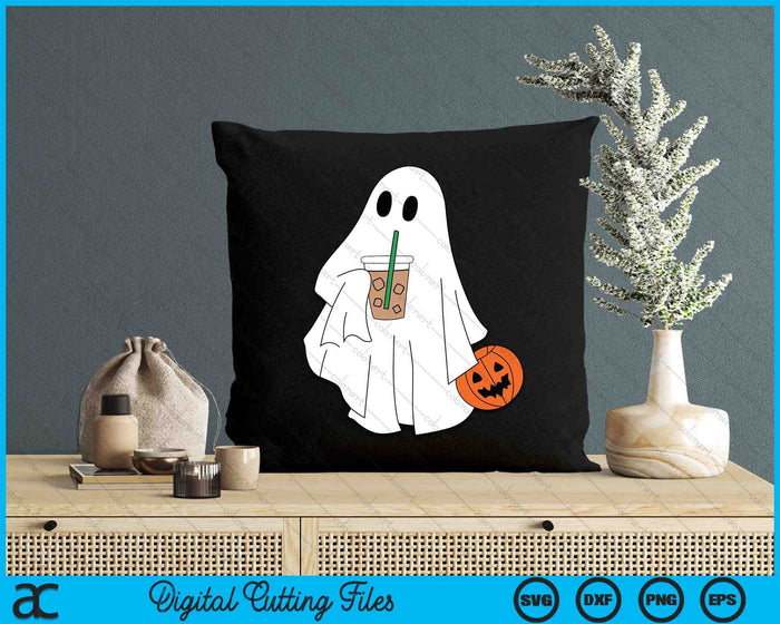 Cute Little Ghost Drinking Coffee Halloween Spooky Season SVG PNG Digital Cutting Files Cute Little Ghost Drinking Coffee Halloween Spooky Season SVG PNG Digital Cutting Files