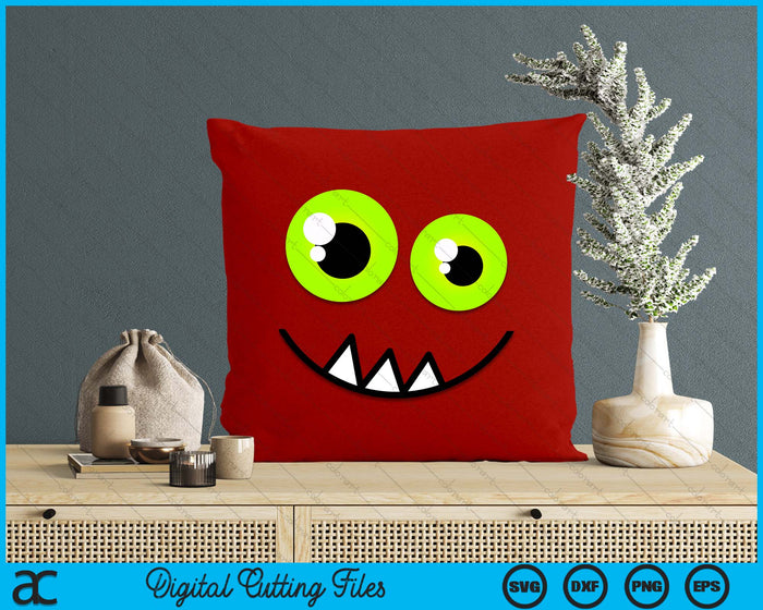 Cute One Eyed Monster Face Green Eyes Halloween Costume SVG PNG Digital Cutting Files Cute One Eyed Monster Face Green Eyes Halloween Costume SVG PNG Digital Cutting Files