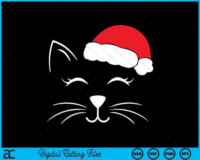 Cute Santa Cat Lover Christmas SVG PNG Digital Printable Files Cute Santa Cat Lover Christmas SVG PNG Digital Printable Files