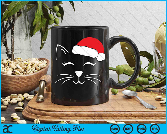 Cute Santa Cat Lover Christmas SVG PNG Digital Printable Files Cute Santa Cat Lover Christmas SVG PNG Digital Printable Files