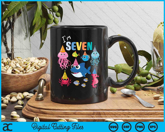 Cute Sea Animals Ocean Creatures Party 7th Birthday SVG PNG Digital Cutting Files Cute Sea Animals Ocean Creatures Party 7th Birthday SVG PNG Digital Cutting Files