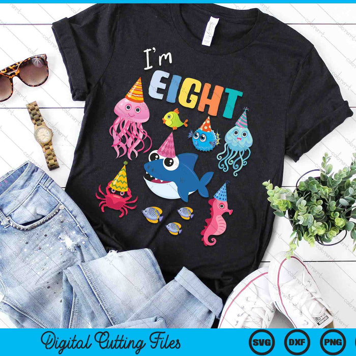 Cute Sea Animals Ocean Creatures Party 8th Birthday SVG PNG Digital Cutting Files Cute Sea Animals Ocean Creatures Party 8th Birthday SVG PNG Digital Cutting Files