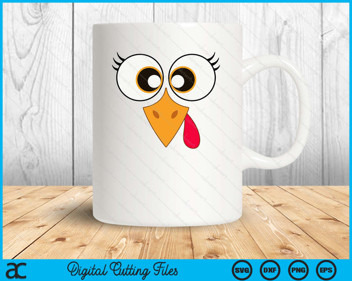 Cute Thanksgiving Turkey Face Women Girls Turkey Day SVG PNG Digital Printable Files Cute Thanksgiving Turkey Face Women Girls Turkey Day SVG PNG Digital Printable Files