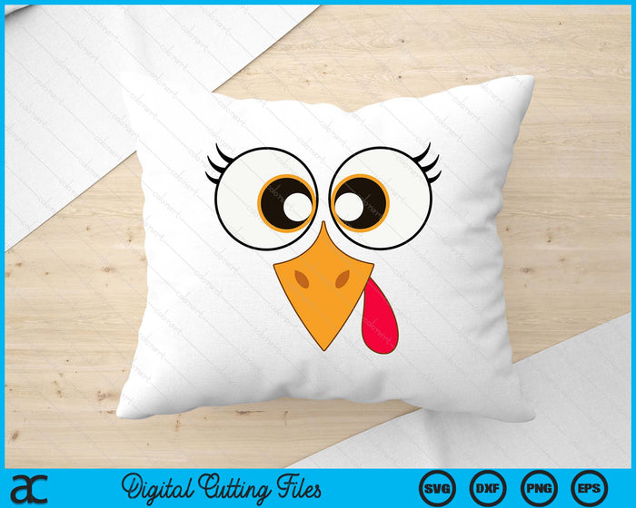 Cute Thanksgiving Turkey Face Women Girls Turkey Day SVG PNG Digital Printable Files Cute Thanksgiving Turkey Face Women Girls Turkey Day SVG PNG Digital Printable Files