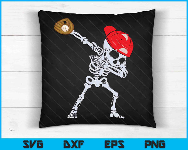 Dabbing Skeleton Baseball Halloween Player Catcher Pitcher SVG PNG Digital Cutting File
