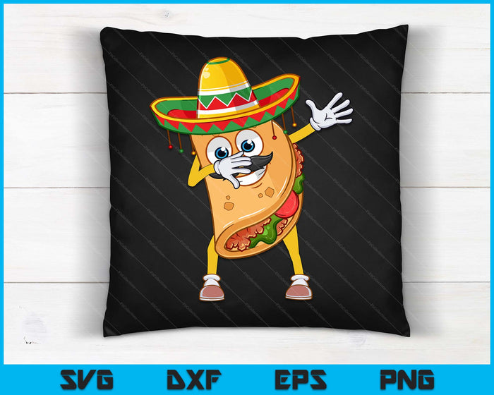 Dabbing Taco Cinco De Mayo Boys Men Mexican Food Sombrero SVG PNG Digital Cutting Files