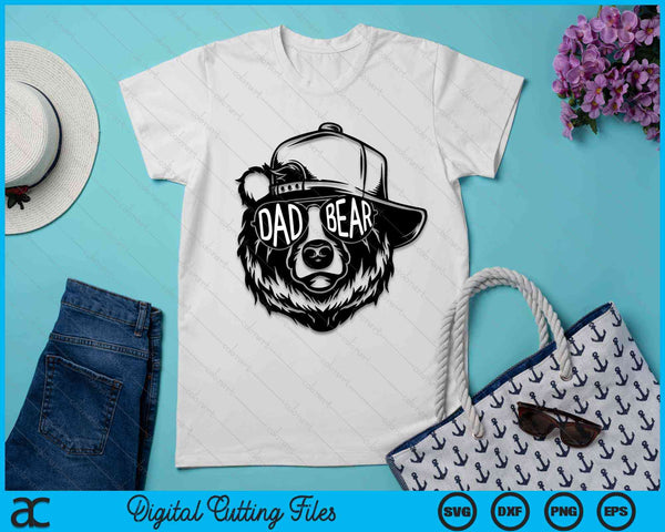 Dad Bear With Sunglasses Dad Bear SVG PNG Cutting Printable Files